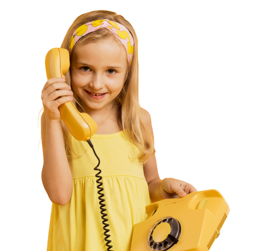 A girl holding a phone