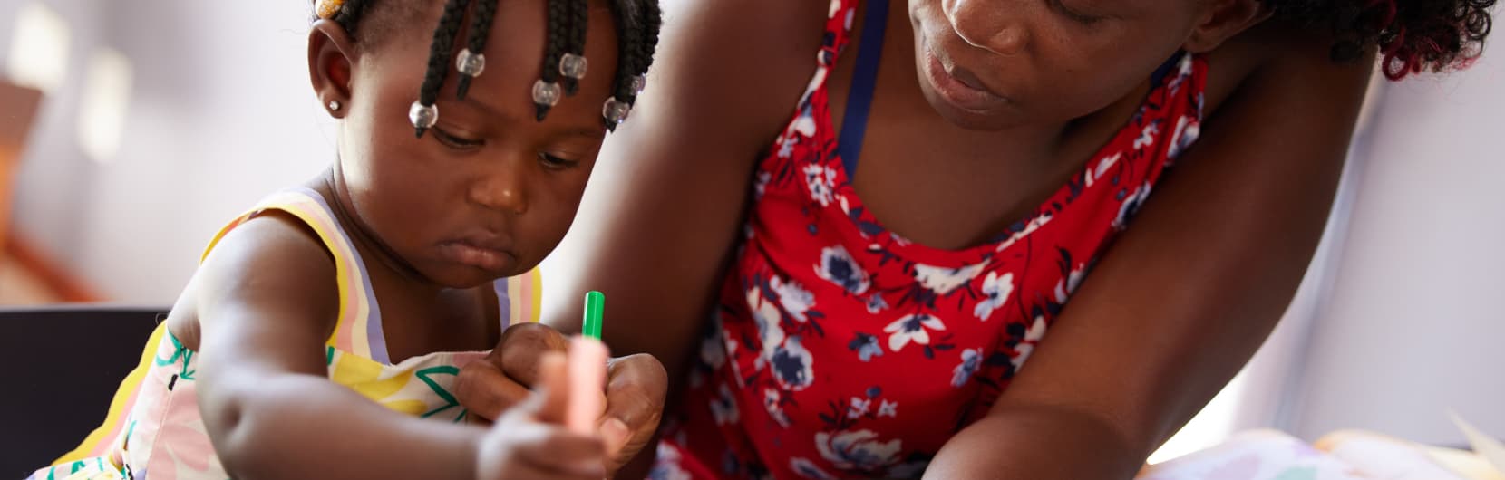 A child and a teacher